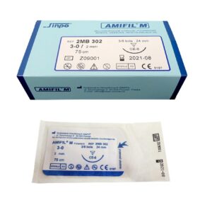 Nić chirurgiczna Amfil niewchłanialna 2/0 75cm trójkątna 3/8 koła 19mm 1szt